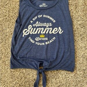 Corona Navy Blue Summer Tank with Knot